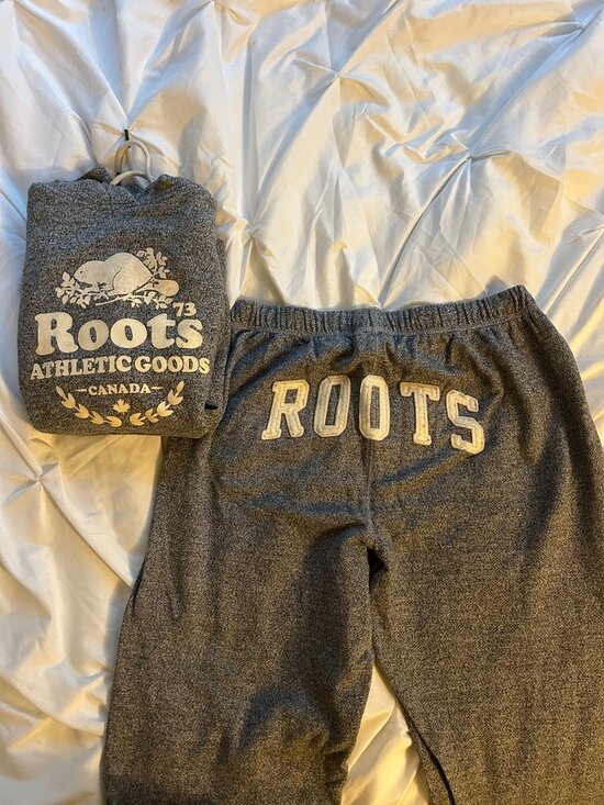 Roots Pants - ROOTS Original Set Tracksuit Kanga Hoodie Salt Pepper Gray Sweater Jogger White